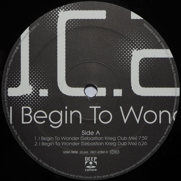 J.C.A. - I Begin To Wonder | Deep Culture (0927 47997-0) - 2 J.C.A. - I Begin To Wonder | Deep Culture (0927 47997-0) - 2