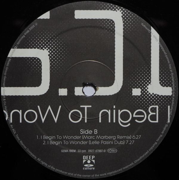 J.C.A. - I Begin To Wonder | Deep Culture (0927 47997-0) - main J.C.A. - I Begin To Wonder | Deep Culture (0927 47997-0) - main