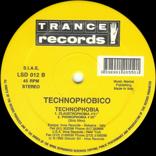 Technophobico - Technophobia | Trance Records (LSD 012) - 2
