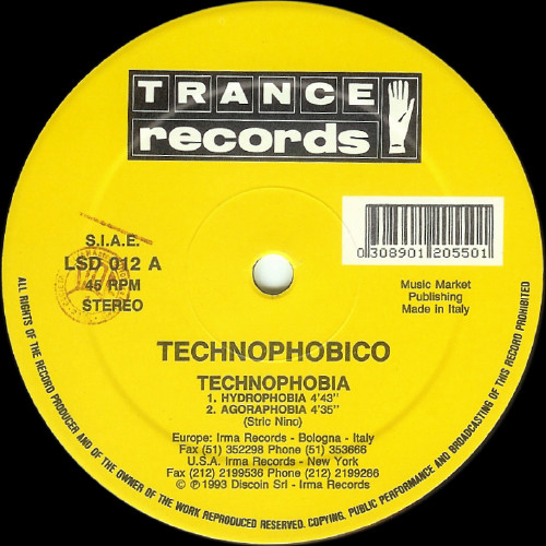 Technophobico - Technophobia | Trance Records (LSD 012) - main