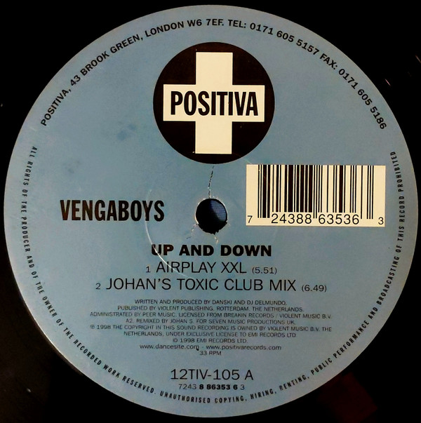 Vengaboys - Up And Down | Positiva (12TIV-105) - 3 Vengaboys - Up And Down | Positiva (12TIV-105) - 3