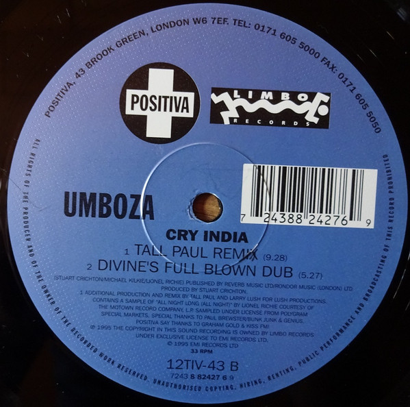 Umboza - Cry India | Positiva (12TIV-43) - 4 Umboza - Cry India | Positiva (12TIV-43) - 4