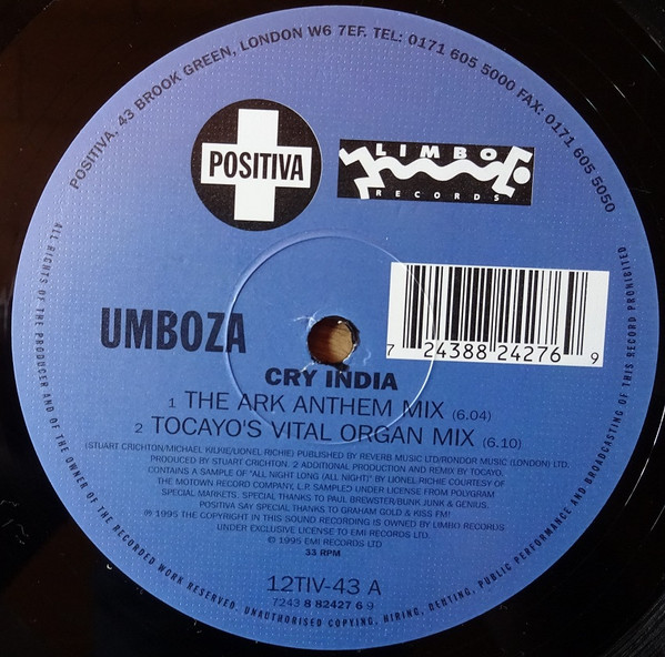 Umboza - Cry India | Positiva (12TIV-43) - 3 Umboza - Cry India | Positiva (12TIV-43) - 3