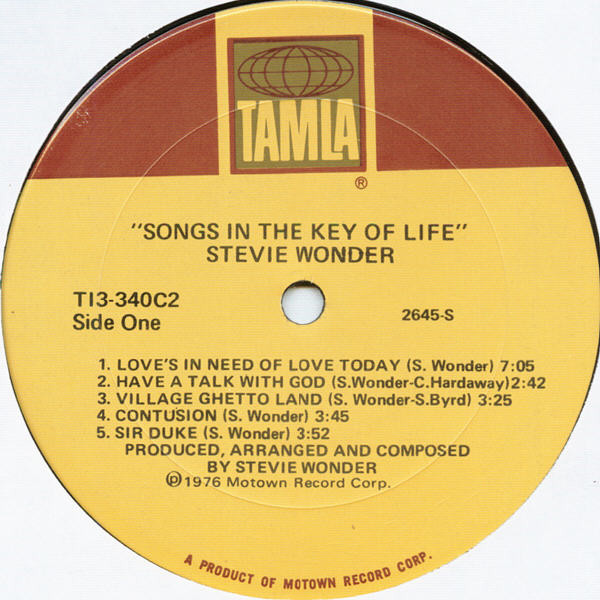 Stevie Wonder - Songs In The Key Of Life | Tamla (T13-340C2) - 5