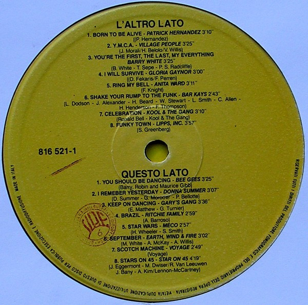 Claudio Cecchetto Presenta Various - Disco Collection '70 Volume 1 | PolyGram (816 521-1) - 4