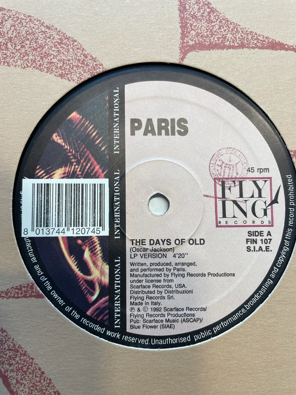 Paris - The Days Of Old | Flying Records (FIN 107) - main