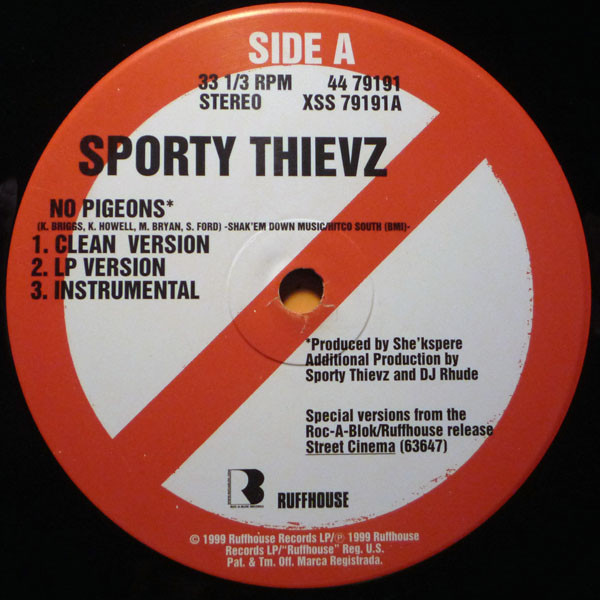 Sporty Thievz - No Pigeons | Ruffhouse Records (44 79191) - 3 Sporty Thievz - No Pigeons | Ruffhouse Records (44 79191) - 3