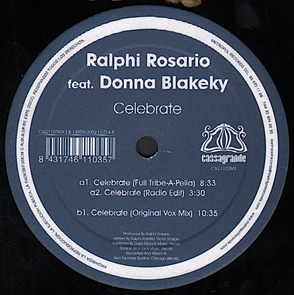 Ralphi Rosario - Celebrate | Cassagrande (CSG1103MX) - main Ralphi Rosario - Celebrate | Cassagrande (CSG1103MX) - main
