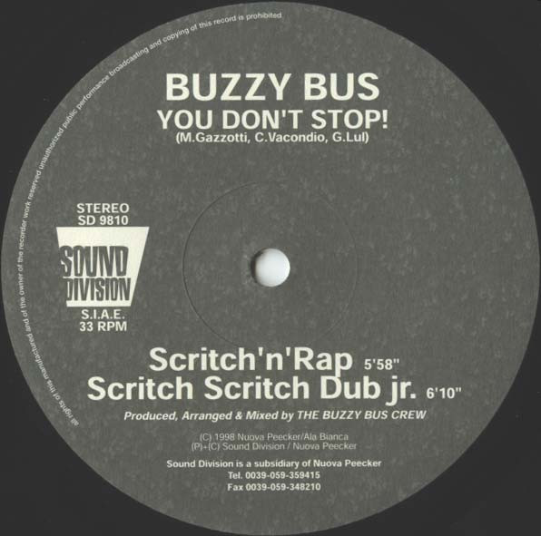 Buzzy Bus - You Don't Stop! | Sound Division (SD 9810) - 2