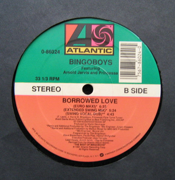 Bingoboys Featuring Arnold Jarvis And Princessa - Borrowed Love | Atlantic (0-86024) - 2 Bingoboys Featuring Arnold Jarvis And Princessa - Borrowed Love | Atlantic (0-86024) - 2