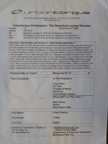 Urbantorque Unreleased - The Departure Lounge Remixes