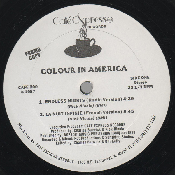 Colour In America - Endless Nights | Cafe Express Records (CAFE 200) - main Colour In America - Endless Nights | Cafe Express Records (CAFE 200) - main