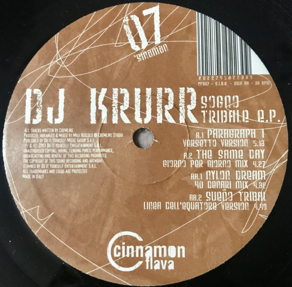 DJ Krurr - Sogno Tribale E.P. | Cinnamon Flava (CF307) - 3