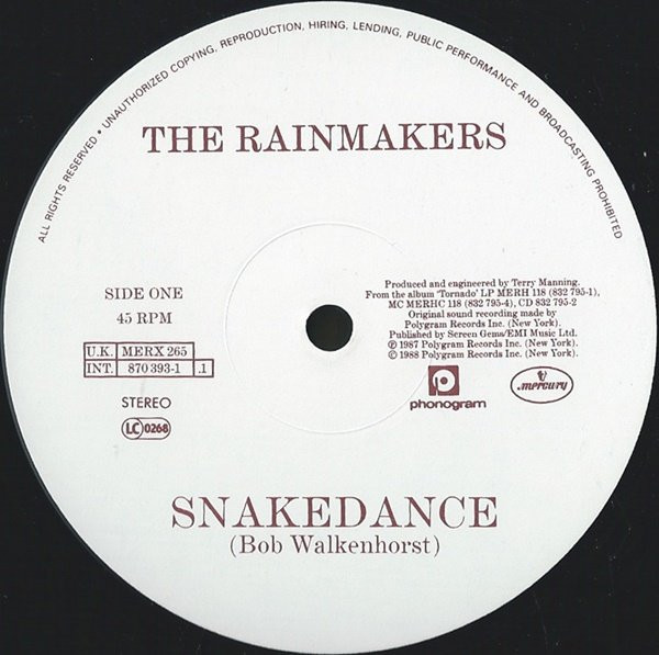 The Rainmakers - Snakedance | Mercury (MERX 265) - 3