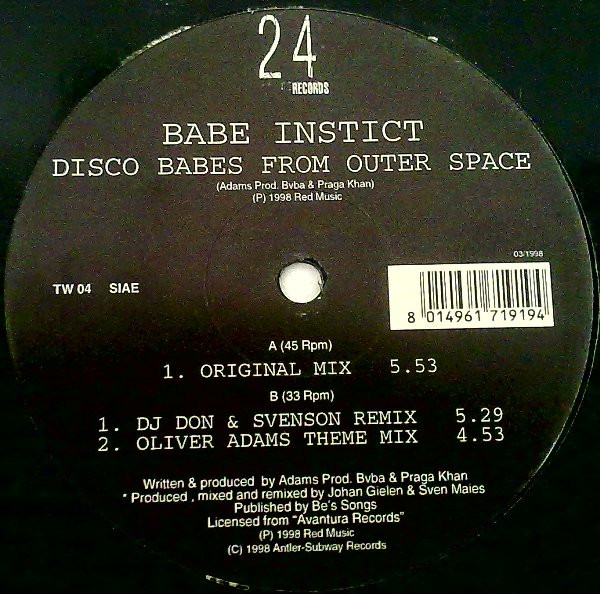 Babe Instict - Disco Babes From Outer Space | 24 Records (TW 04)