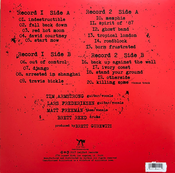 Rancid - Indestructible (2LP) [Vinyl] | Hellcat Records (80451-1) - 2