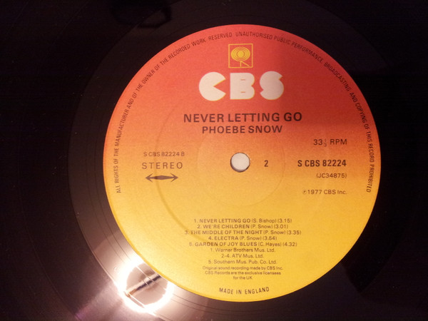 Phoebe Snow - Never Letting Go | CBS (S CBS 82224) - 4
