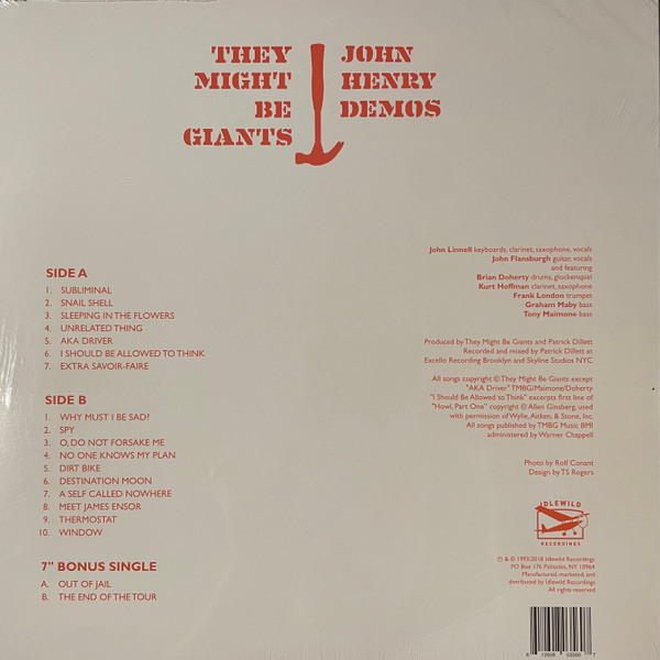 They Might Be Giants - John Henry Demos | Idlewild Recordings (IDLE147LP) - 2