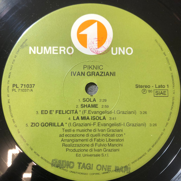 Ivan Graziani - Piknic | Numero Uno (PL 71037) - 5 Ivan Graziani - Piknic | Numero Uno (PL 71037) - 5