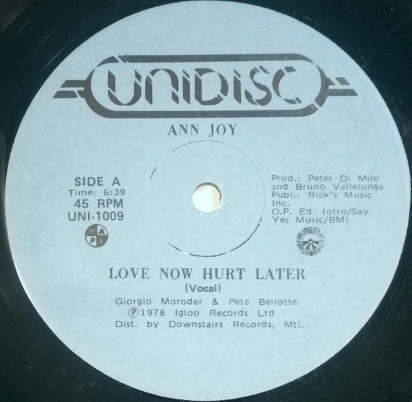 Ann Joy / Igloo Rythm Band - Love Now Hurt Later | Unidisc (UNI-1009) - main