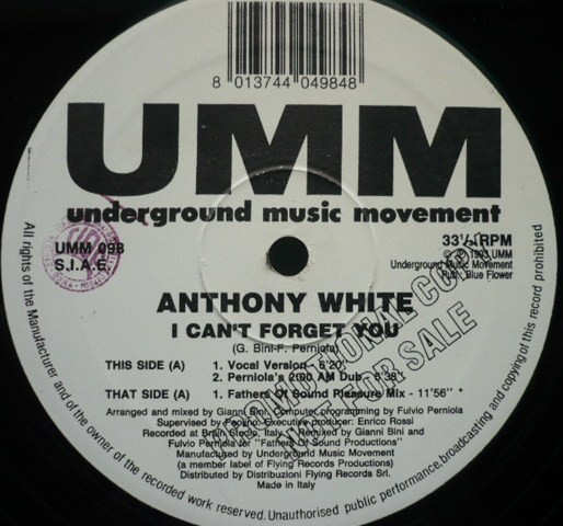 Anthony White - I Can't Forget You | UMM (UMM 098) - 2