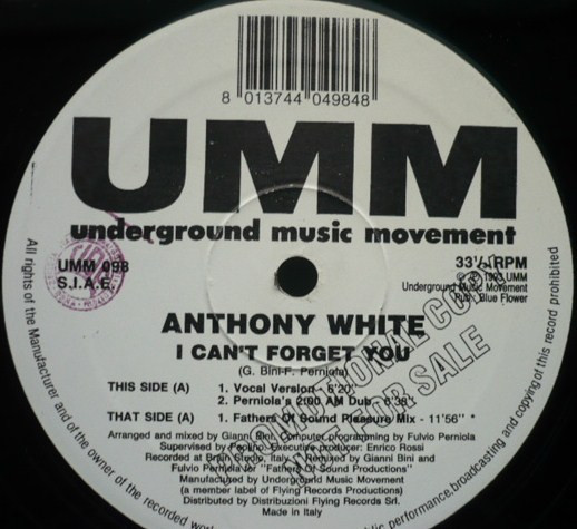Anthony White - I Can't Forget You | UMM (UMM 098) - main