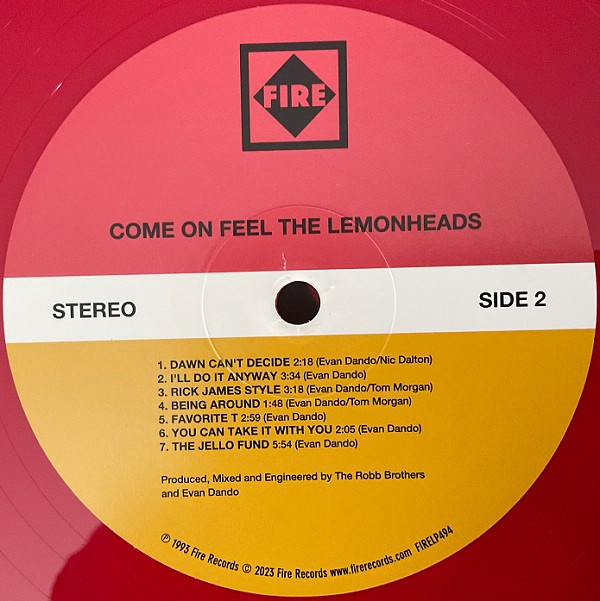 The Lemonheads - Come On Feel The Lemonheads | Fire Records (FIRELP494) - 6 The Lemonheads - Come On Feel The Lemonheads | Fire Records (FIRELP494) - 6