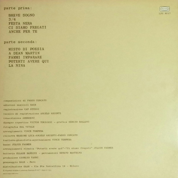 Fabio Concato - Storie Di Sempre | Harmony (LPH 8017) - 4