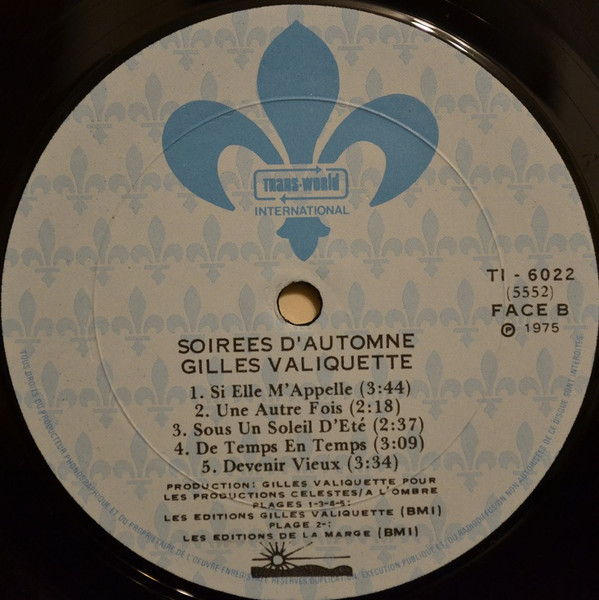 Gilles Valiquette - Soirées D'Automne | Trans-World (T16022) - 4 Gilles Valiquette - Soirées D'Automne | Trans-World (T16022) - 4