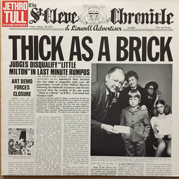 Jethro Tull - Thick As A Brick | Chrysalis (CHR 1003) - 2