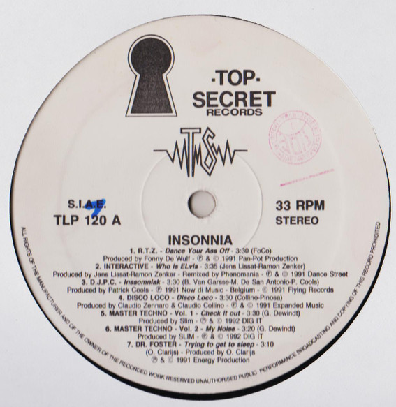 Various - Insonnia | Top Secret Records (TLP 120) - 3