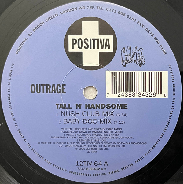 Outrage - Tall 'N' Handsome | Positiva (12TIV-64) - 3
