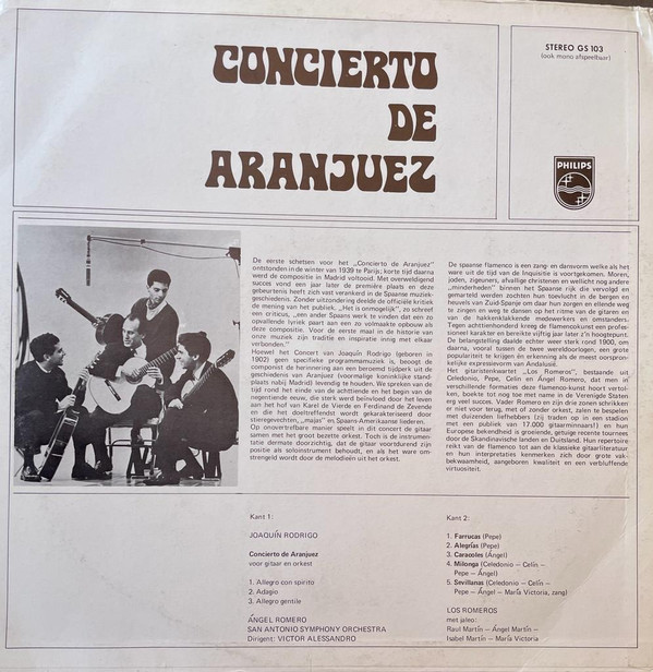 The Romeros - Concierto de Aranjuez | Philips (893 020 ZVY) - 2 The Romeros - Concierto de Aranjuez | Philips (893 020 ZVY) - 2