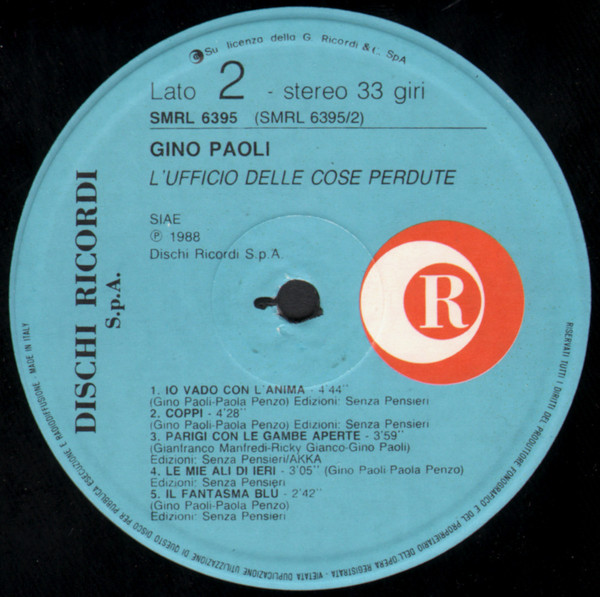 Gino Paoli - L'Ufficio Delle Cose Perdute | Ricordi (SMRL 6395) - 6
