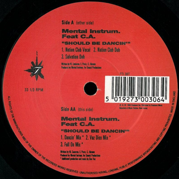 Mental Instrum Featuring Colonel Abrams - Should Be Dancin' | Freetown Inc (FTI 30T) - main