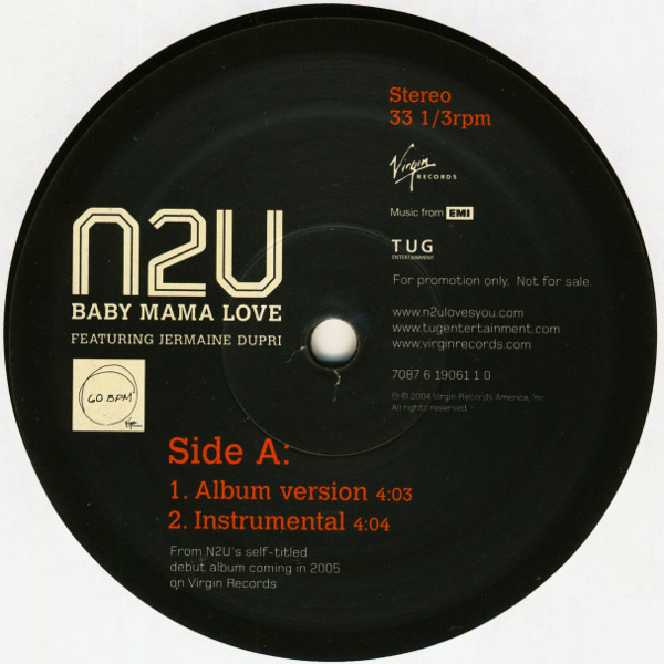 N2U Featuring Jermaine Dupri - Baby Mama Love | Virgin (7087 6 19061 1 0) - 2 N2U Featuring Jermaine Dupri - Baby Mama Love | Virgin (7087 6 19061 1 0) - 2