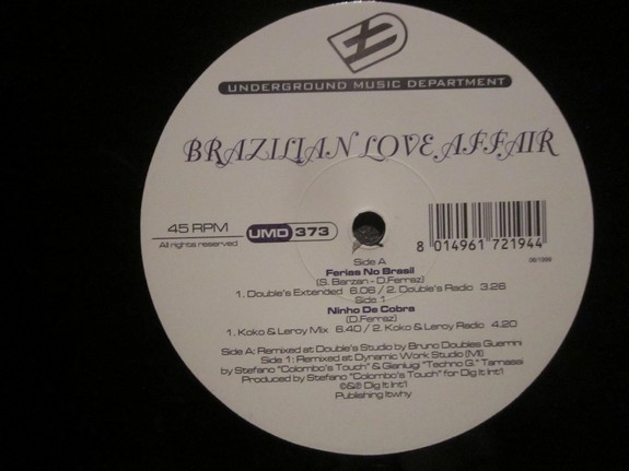Brazilian Love Affair - Ferias No Brasil / Ninho De Cobra | Underground Music Department (UMD) (UMD 373)
