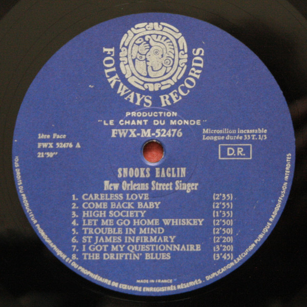 Snooks Eaglin - New Orleans Street Singer | Folkways Records (FWX-M 52476) - 3
