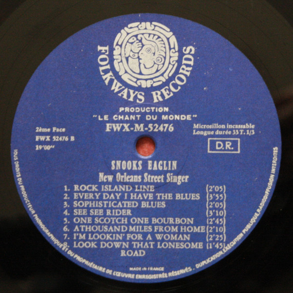 Snooks Eaglin - New Orleans Street Singer | Folkways Records (FWX-M 52476) - 4