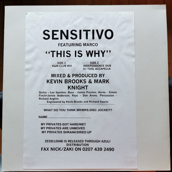 Sensitivo feat. Marco Losi - This Is Why | Z Records (ZEDD 12048) - main Sensitivo feat. Marco Losi - This Is Why | Z Records (ZEDD 12048) - main