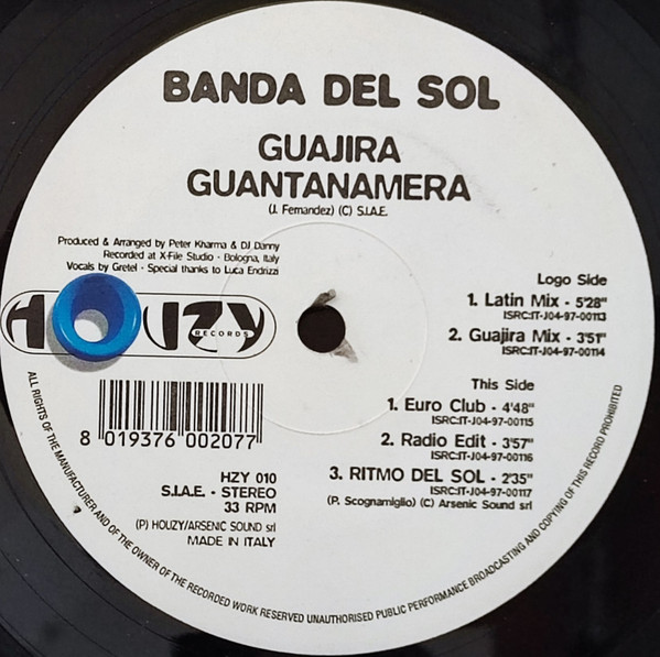 Banda Del Sol - Guajira Guantanamera | Houzy Records (HZY 010) - main Banda Del Sol - Guajira Guantanamera | Houzy Records (HZY 010) - main
