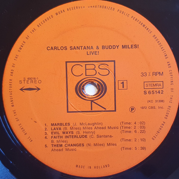 Carlos Santana & Buddy Miles - Carlos Santana & Buddy Miles! Live! | CBS (S 65142) - 4 Carlos Santana & Buddy Miles - Carlos Santana & Buddy Miles! Live! | CBS (S 65142) - 4