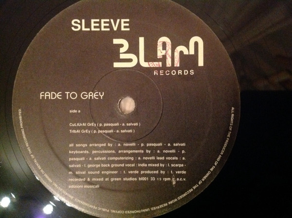 Sleeve - Fade To Grey | Blam Records (BL004) - main Sleeve - Fade To Grey | Blam Records (BL004) - main