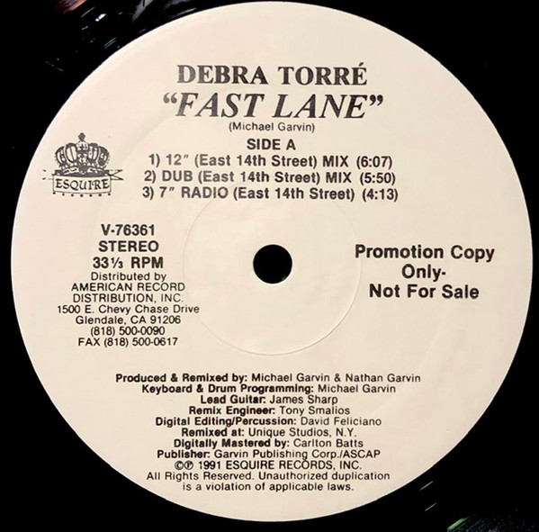 Debra Torré - Fast Lane | Esquire Records (V-76361) - main