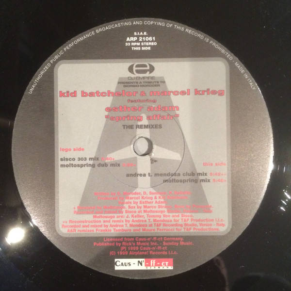 Kid Batchelor & Marcel Krieg & Esther Adam - Spring Affair - The Remixes | Airplane! Records (ARP 21061) - 3 Kid Batchelor & Marcel Krieg & Esther Adam - Spring Affair - The Remixes | Airplane! Records (ARP 21061) - 3