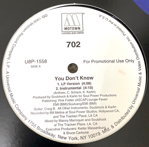 702 - You Don't Know | Motown (U8P-1558) - 2