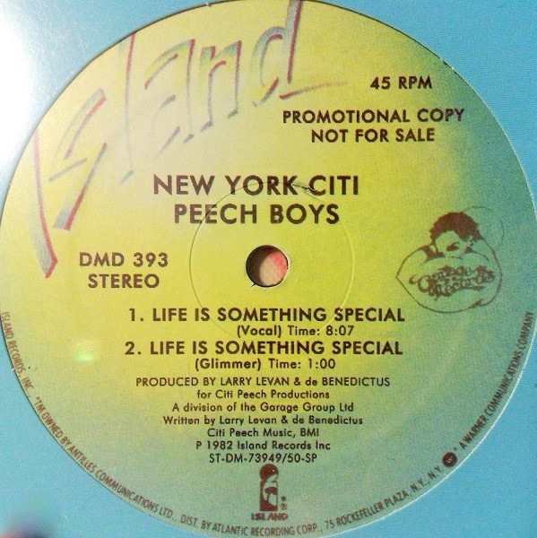 New York Citi Peech Boys - Life Is Something Special | Island Records (DMD 393) - 2