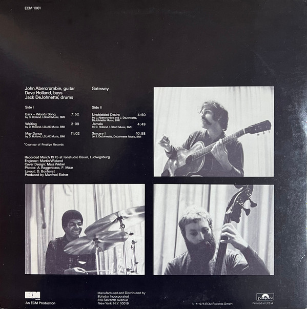 John Abercrombie  &  Dave Holland  &  Jack DeJohnette - Gateway [Vinyl] | ECM Records (ECM 1061) - 2