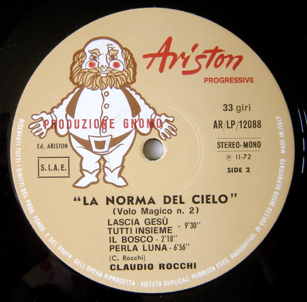 Claudio Rocchi - La Norma Del Cielo (Volo Magico N. 2) | Ariston Progressive (AR/LP/12088) - 4