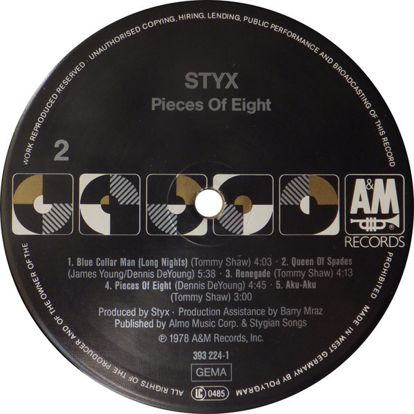 Styx - Pieces Of Eight | A&M Records (393 224-1) - 4